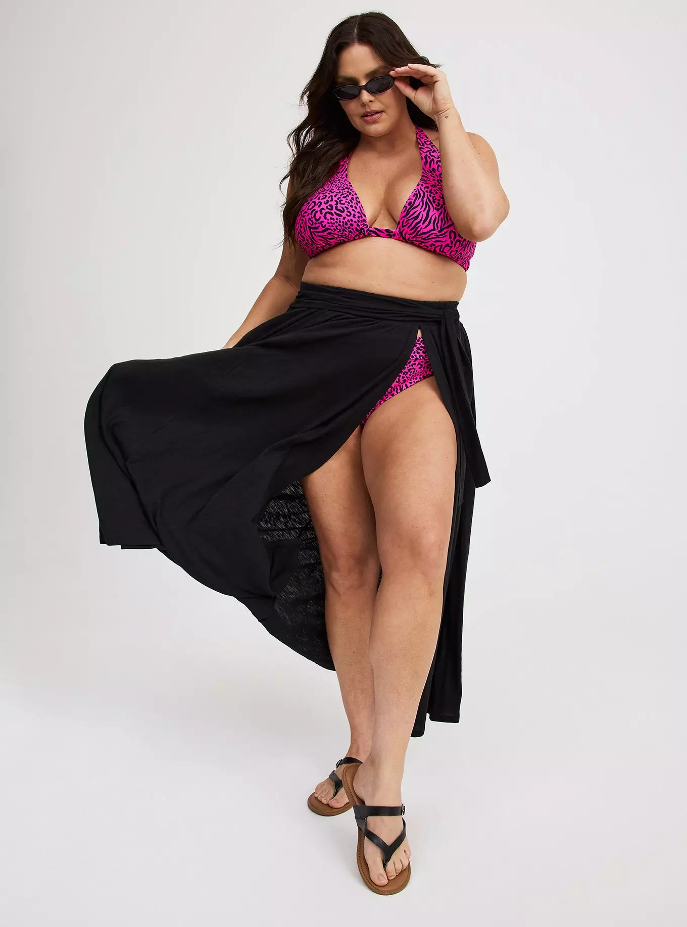 Slit Front Cover-Up Maxi Skirt | Torrid (US & Canada)