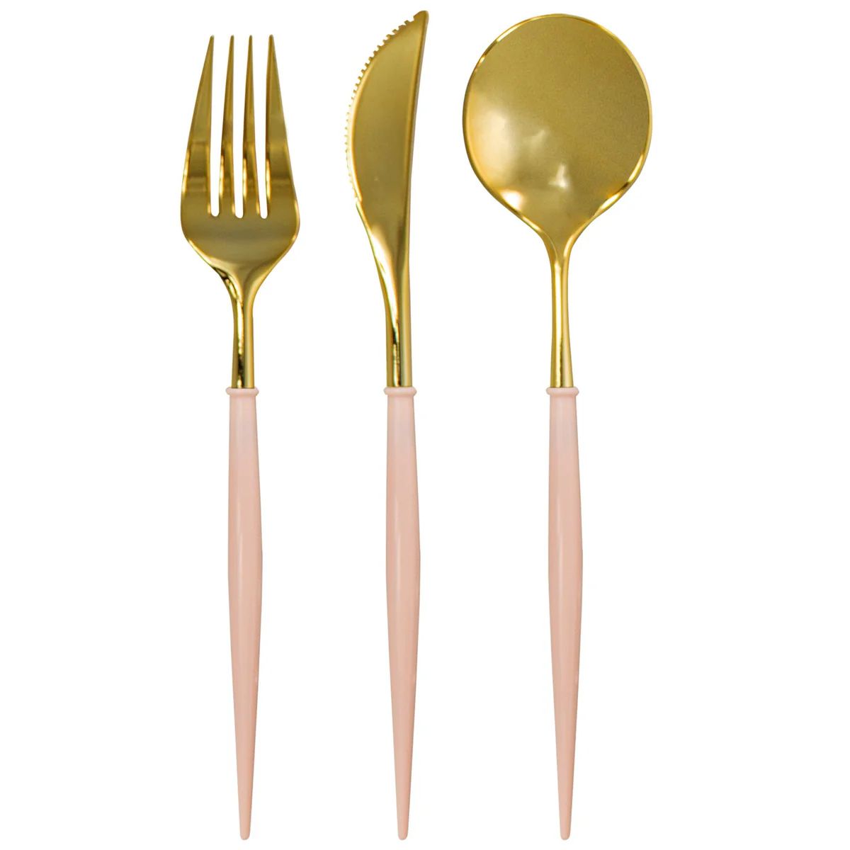 Blush & Gold Bella Assorted Plastic Cutlery/36pc, Service for 12 | Sophistiplate