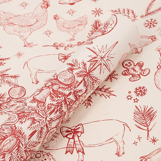Red Shed  Red Farm Christmas Wrapping Paper | Tractor Supply