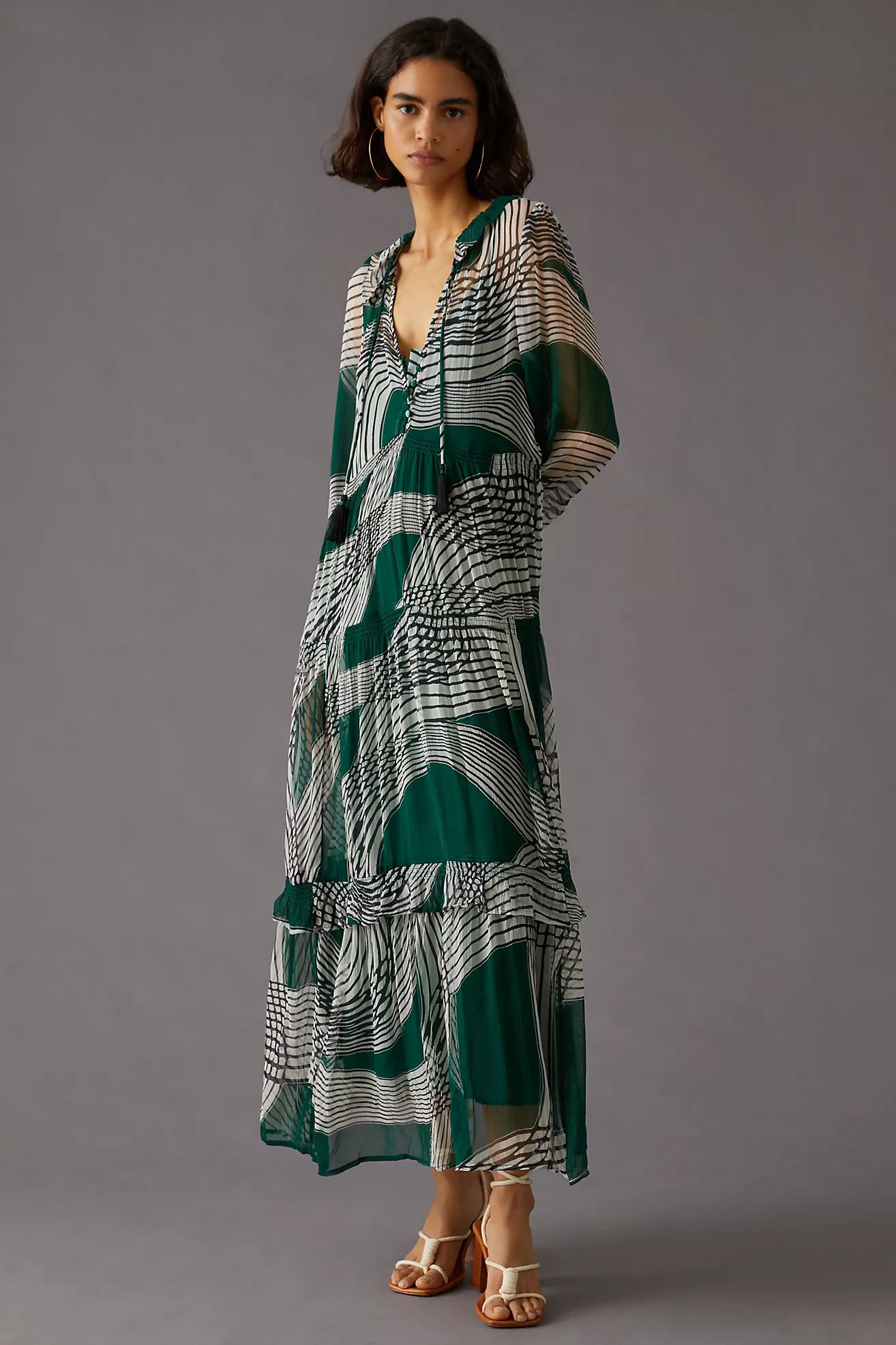 The Marais Printed Chiffon Maxi Dress | Anthropologie (US)