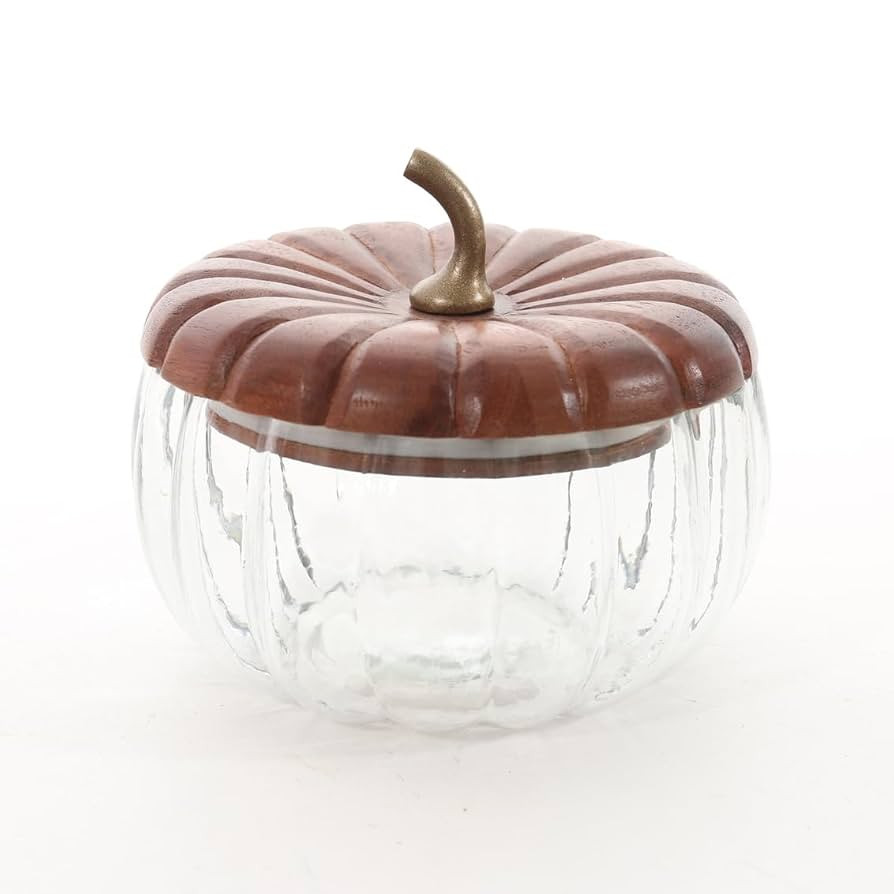 Godinger Pumpkin Storage Jar, Storage Container, Halloween Decor, Pumpkin Decor, with Wood Lid an... | Amazon (US)