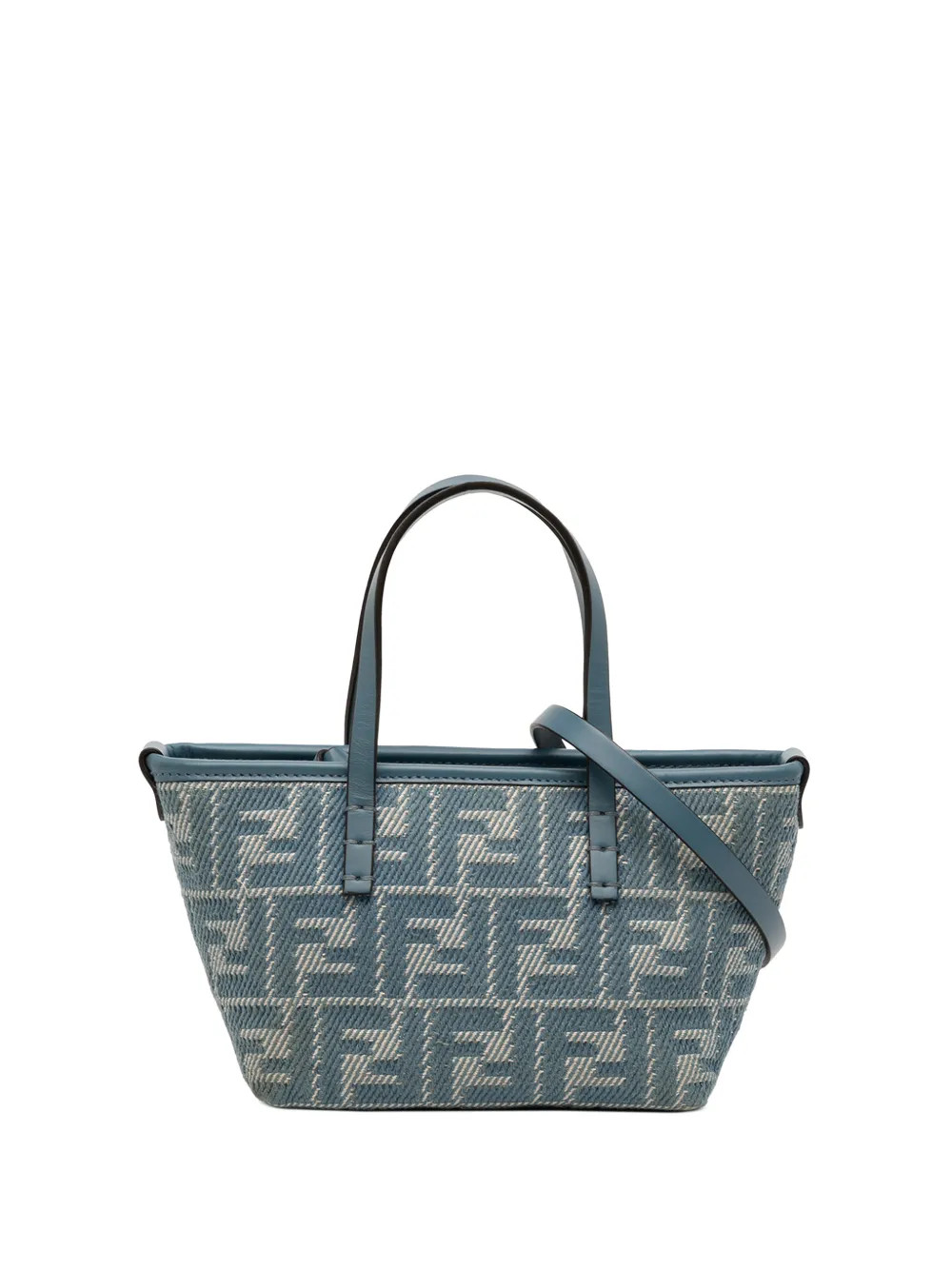 Fendi Pre-Owned 2010-2026 Mini Denim Effect FF Jacquard Roll Satchel | Blue | FARFETCH | Farfetch Global