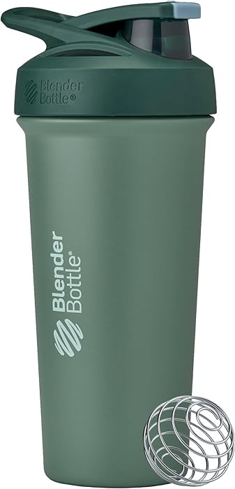 BlenderBottle Strada Sleek Shaker Cup Insulated Stainless Steel Water Bottle with Wire Whisk, 25-... | Amazon (US)