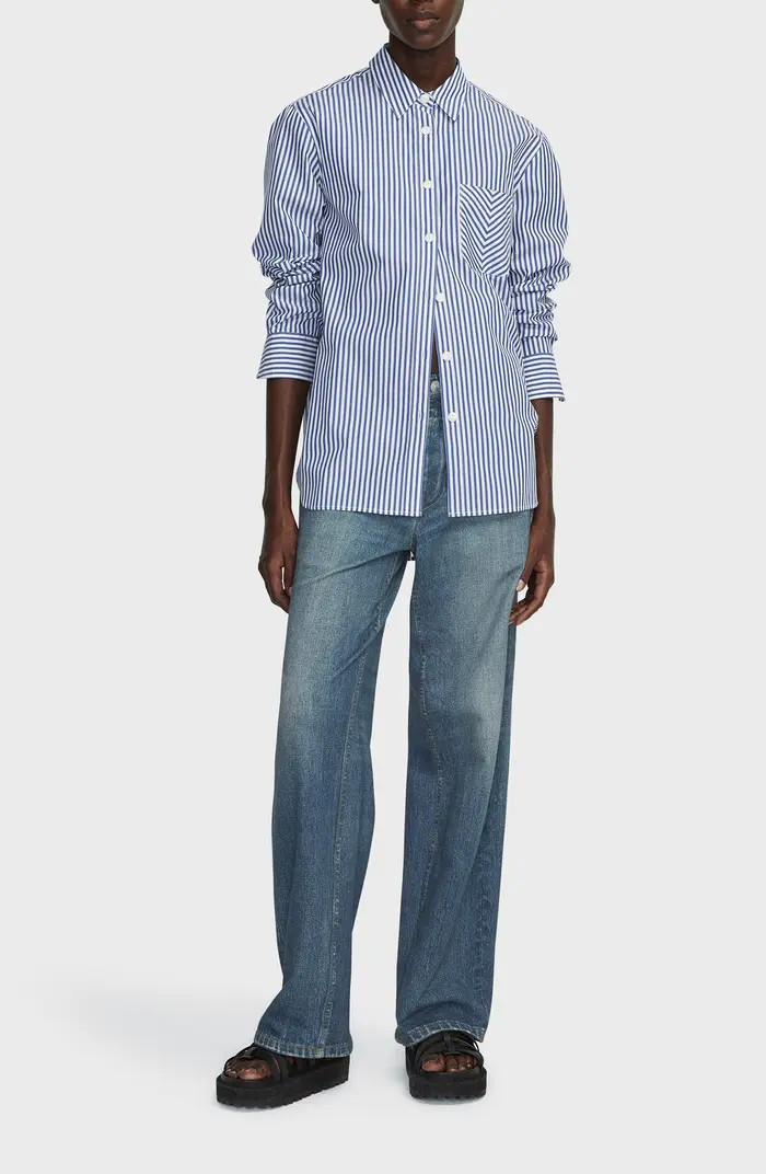 Miramar Trompe L'Oeil Printed Denim Low Rise Wide Leg Pants | Nordstrom