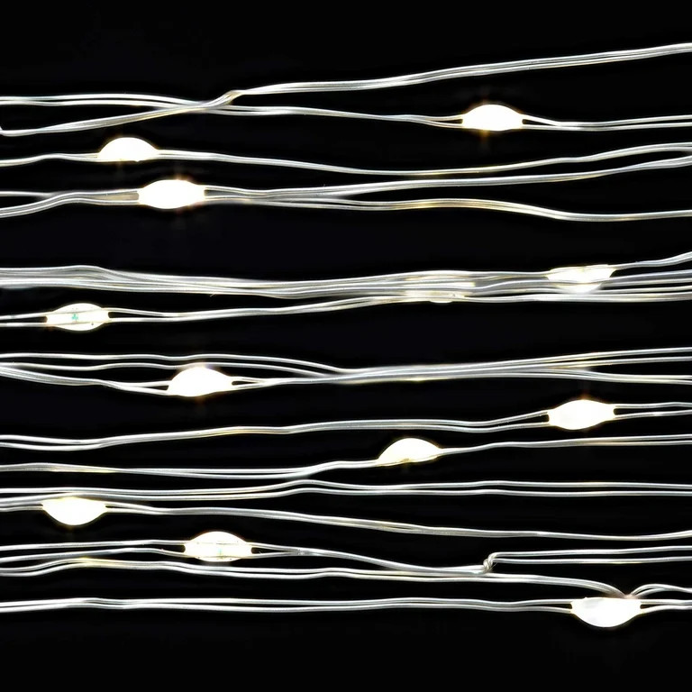 Mainstays Battery-Operated Indoor 50-Count LED Warm White Wire Lights, with 8 Lighting Modes - Wa... | Walmart (US)