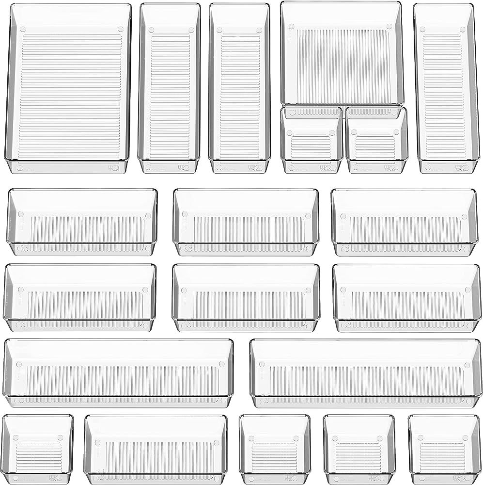 Simple Houseware 20-Pack Clear Plastic Drawer Organizers (6S, 7M, 5L, 1 XL, 1XXL) | Amazon (US)