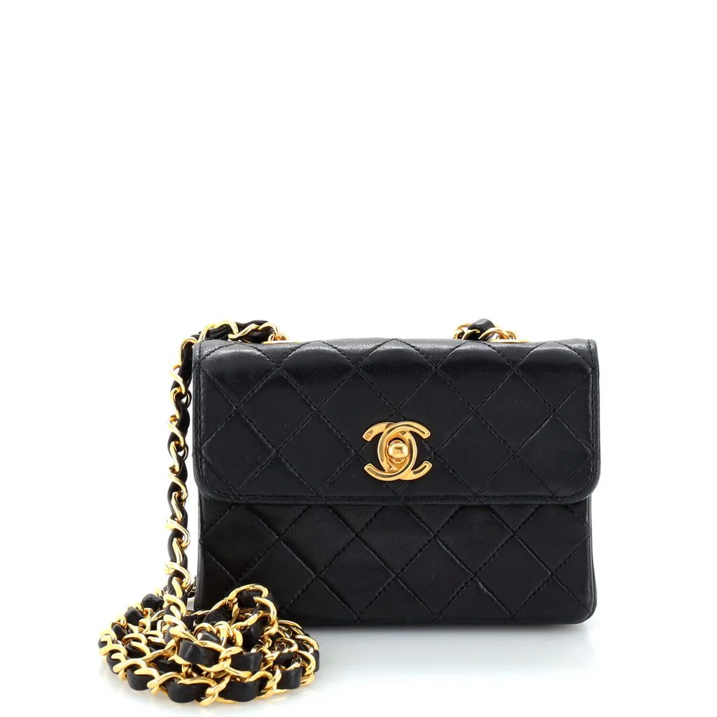 Vintage CC Chain Flap Bag Quilted Leather Extra Mini | Rebag