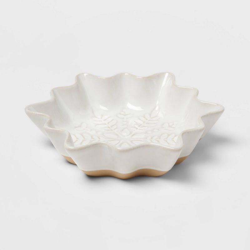 28oz Stoneware Snowflake Candy Dish - Threshold™ | Target