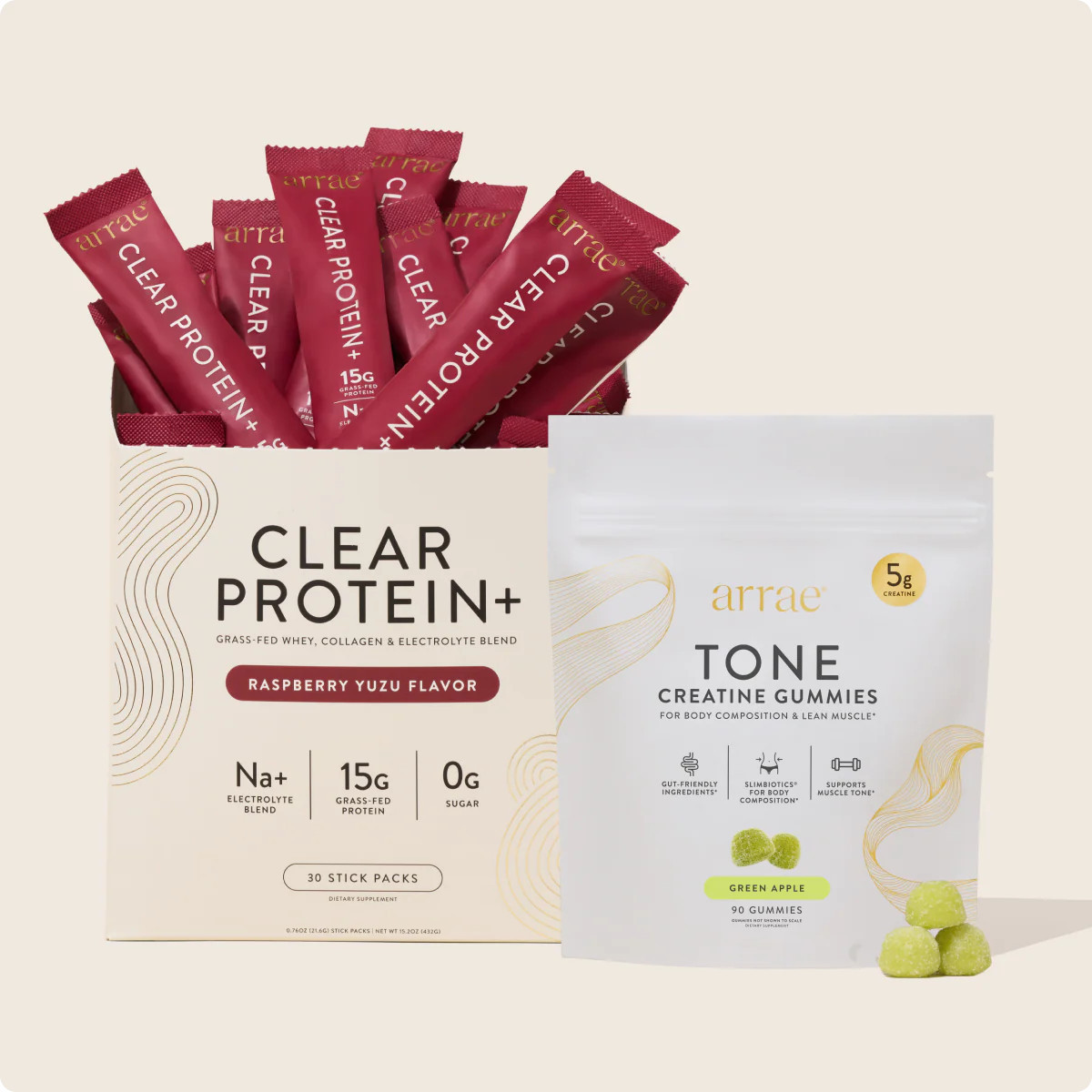 Sculpt & Glow Duo - Raspberry Yuzu CP+ & Tone Sour Green Apple | 1 Time Purchase | Arrae