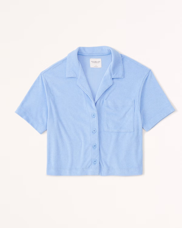 Women's Towel Terry Button-Through Shirt | Women's New Arrivals | Abercrombie.com | Abercrombie & Fitch (US)