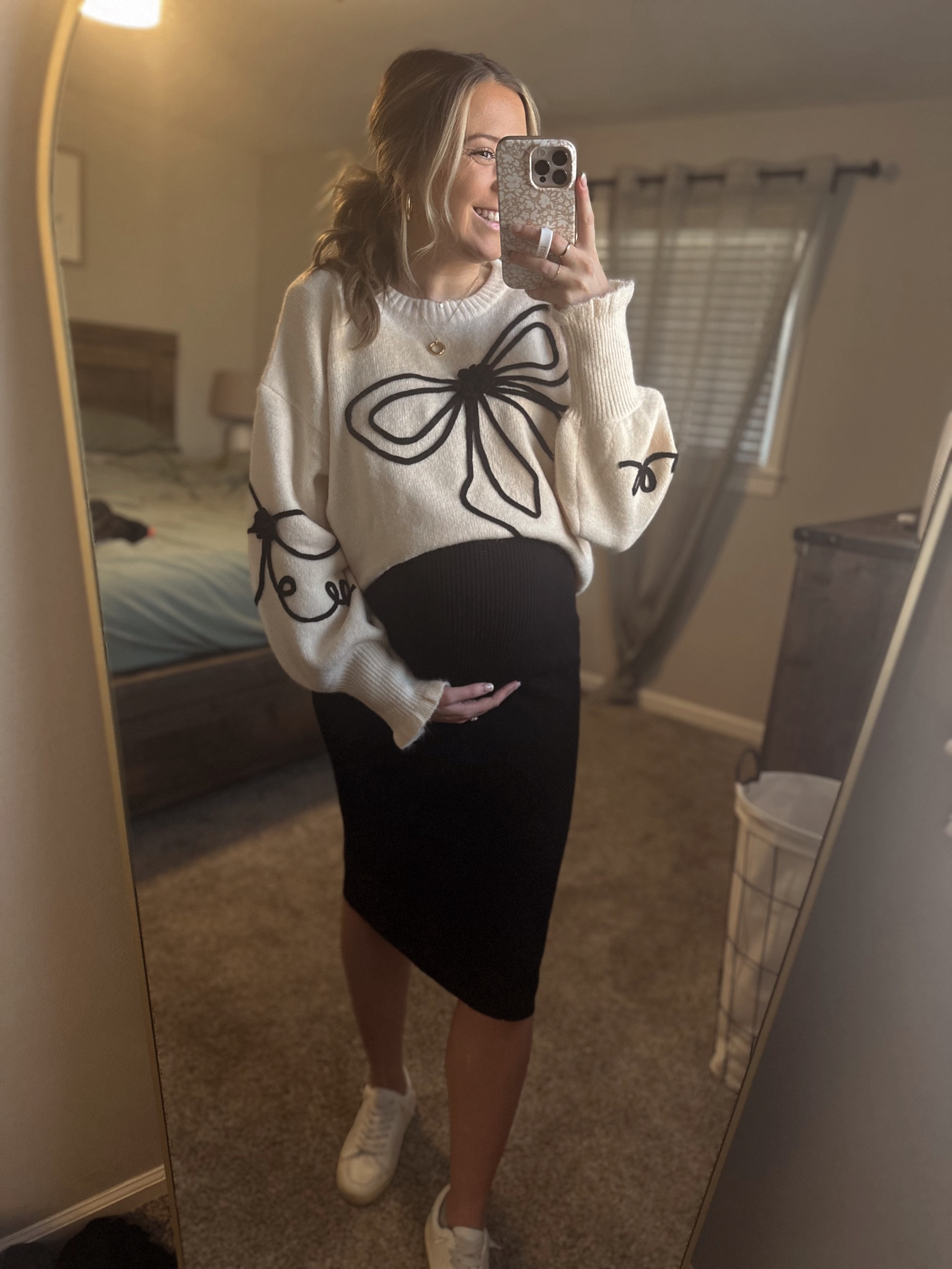 Outfit of the night!
Bow sweater 
Midi dress
Bump fit
Dinner outfits
Maternity outfit 

#LTKBump #LTKSaleAlert #LTKStyleTip