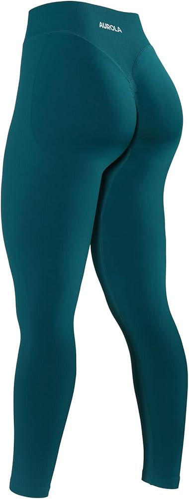 AUROLA Influence Workout Leggings for Women, Seamless Compression Tummy Control Leggings Mid Rise... | Amazon (US)