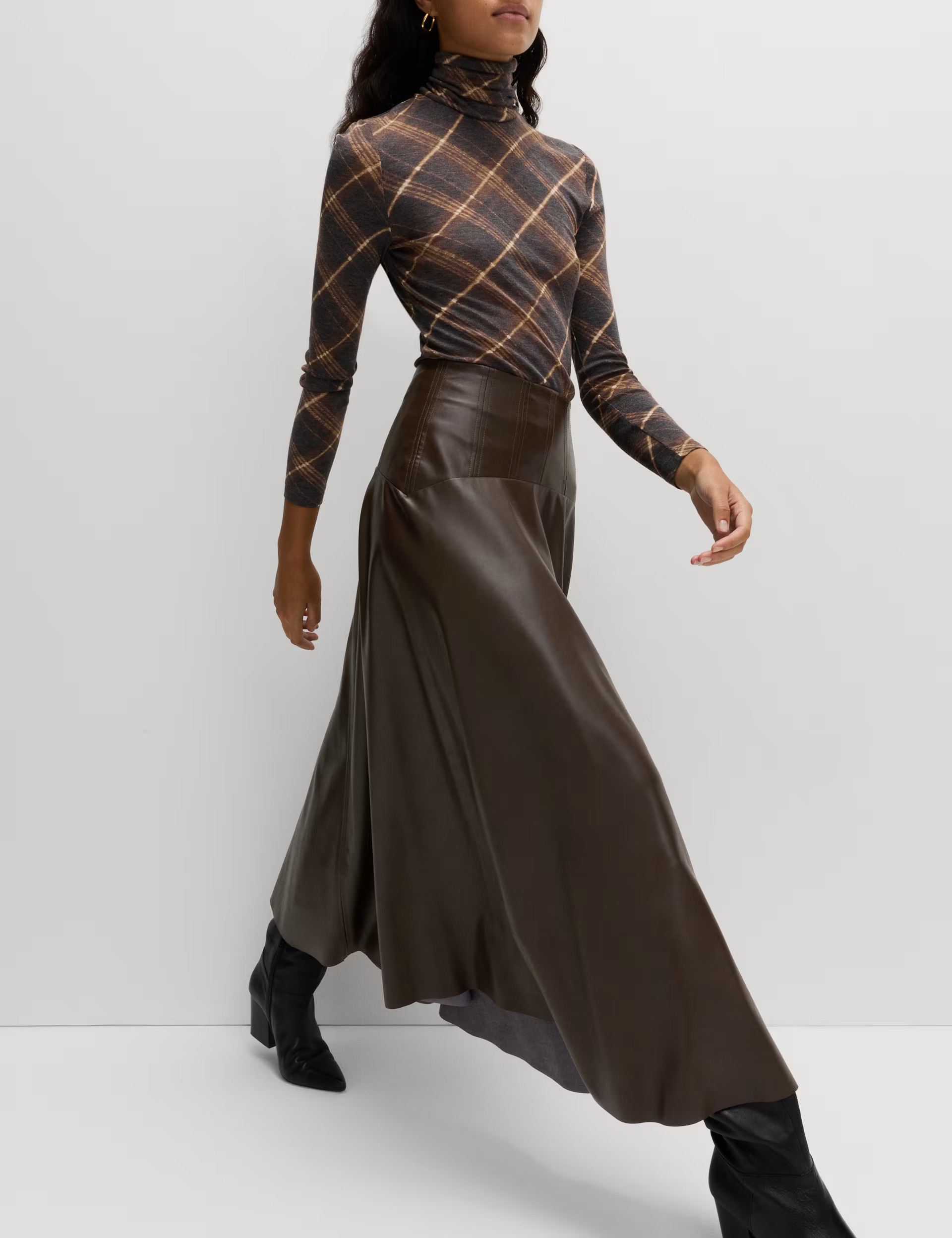 Leather Look Panelled Midaxi Skirt | Marks & Spencer (UK)