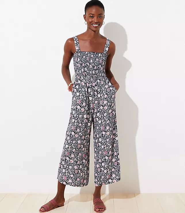 Floral Smocked Jumpsuit | LOFT | LOFT