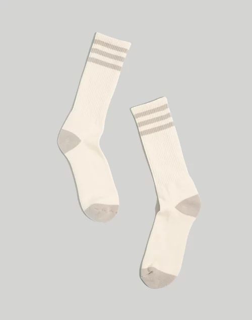 MWL Cloudlift Sneaker Crew Socks in Athletic Stripe | Madewell