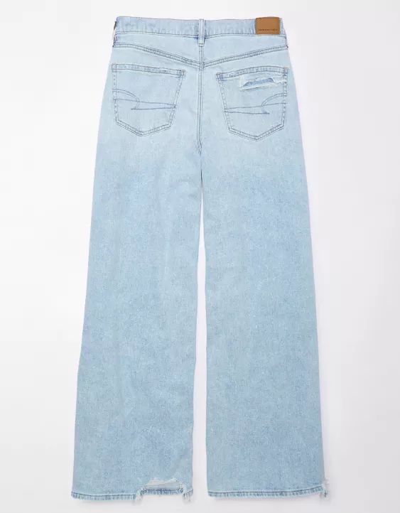 AE Dreamy Drape Stretch Baggy Ultra Wide-Leg Super High-Waisted  Ripped Jean | American Eagle Outfitters (US & CA)