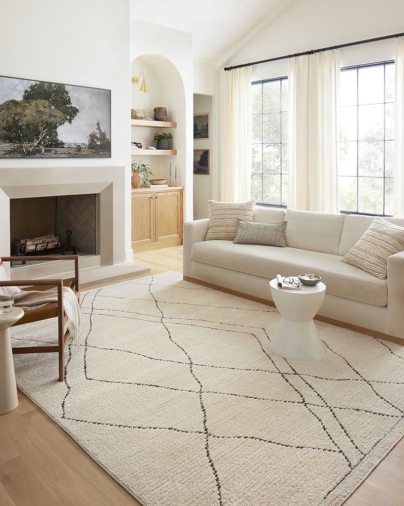 Loloi Fabian Collection FAB-02 Ivory/Charcoal 7'-10" x 10' Area Rug | Amazon (US)