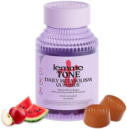 Lemme Tone Metabolism Gummies, Apple Cider Vinegar, Clinically Studied Chromium, B12, Ginger, Pro... | Amazon (US)