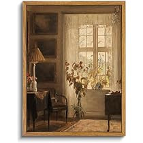 Qizee Vintage Wall Art Decor Artist Room Interior Wall Art Framed Canvas Wall Art Home Decor for ... | Amazon (US)