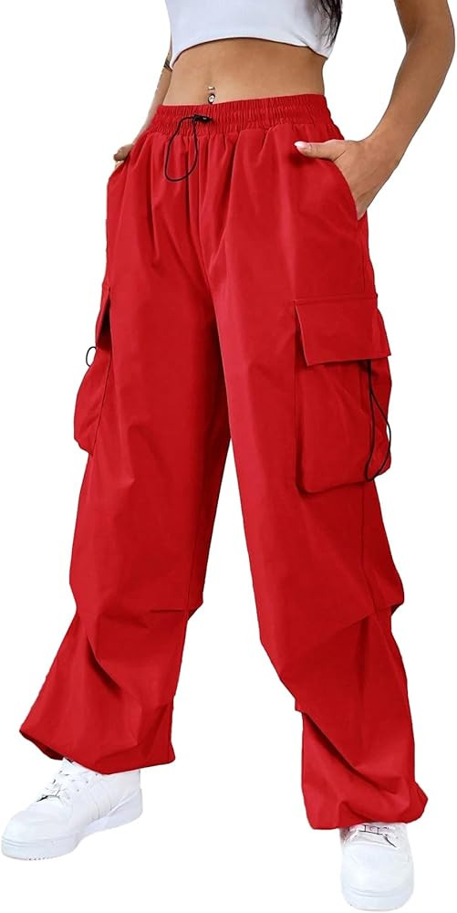 SHENHE Women's Baggy Loose Cargo Pants Drawstring Waist Joggers Long Trousers | Amazon (US)