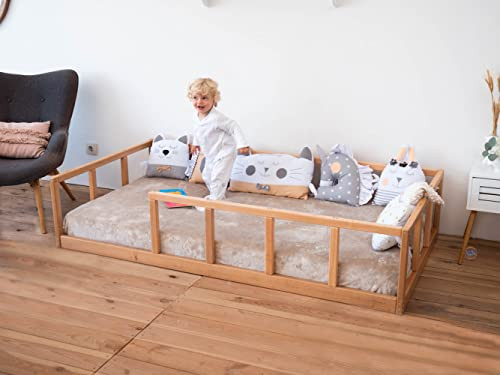 BUSYWOOD Platform Bed for Nursery - Bedroom Furniture for Toddlers - Montessori Floor Bed in Play... | Amazon (US)