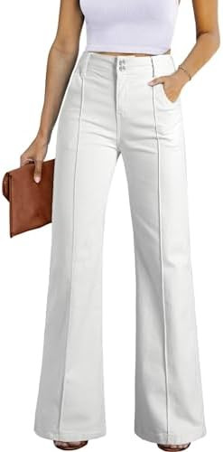 Sidefeel Womens Wide Leg Jeans Casual Baggy High Waisted Stretch Denim Pants | Amazon (US)