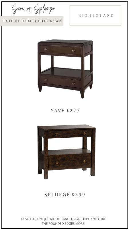 SAVE OR SPLURGE

Great dupe for this pottery barn nightstand. Love the rounded corners on the save version!

Nightstand, wood nightstand, nightstand with drawers, bedroom, designer dupe, pottery barn dupe 

#LTKhome #LTKSale