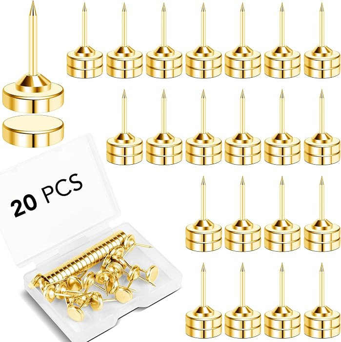 E BAVITE 20 Set Magnetic Push Pins,Flat Push Pin, Magnetic Thumb Tacks for Wall Bulletin Board Po... | Amazon (US)