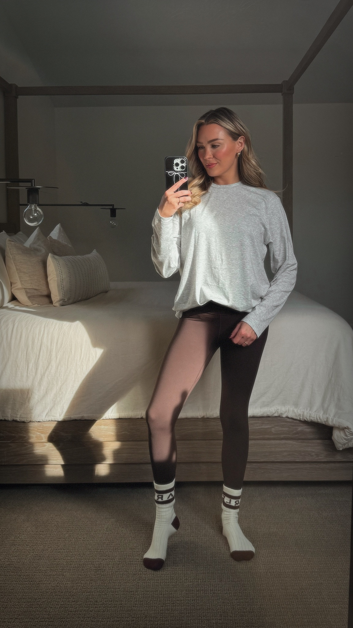 Fall style, lounge wear, t shirt, boyfriend tee, leggings, cute socks, cozy, casual, weekend style, varley

#LTKActive #LTKFindsUnder100