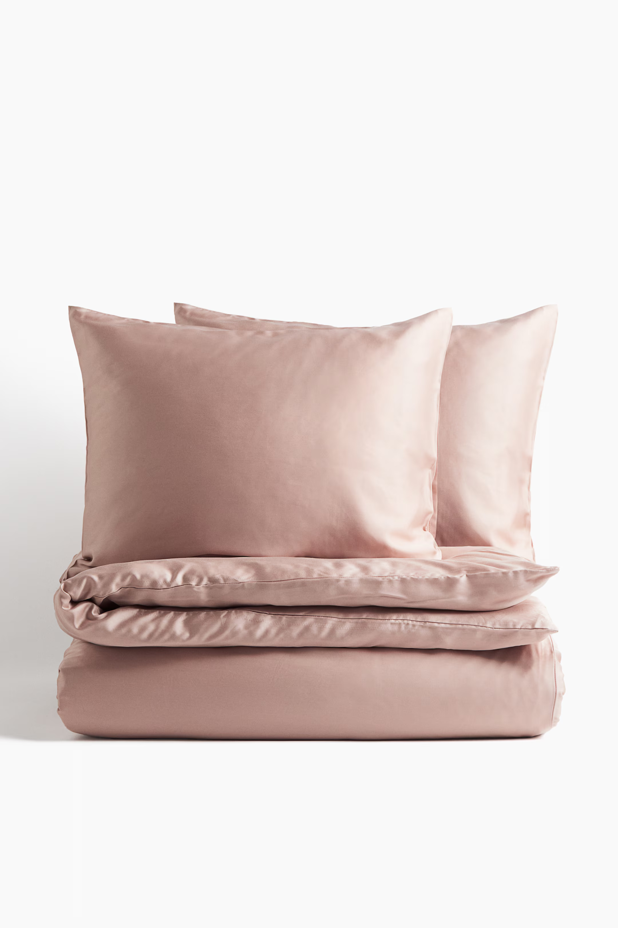 Satin King/Queen Duvet Cover Set - Peach pink - Home All | H&M US | H&M (US + CA)
