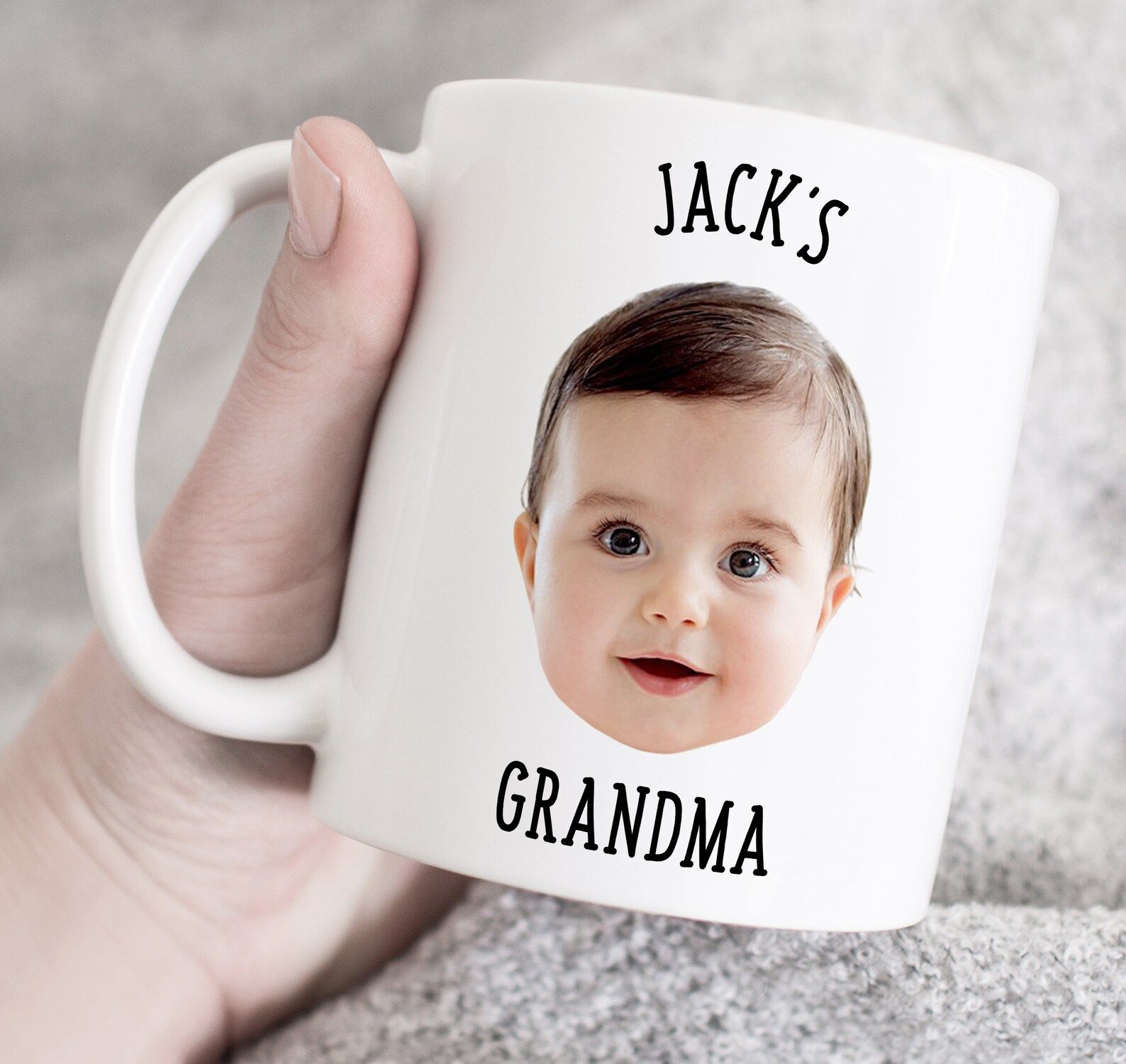 Custom photo and text mug,  custom birthday gift, Gift from grandma, face mug, custom photo mug, ... | Etsy (US)