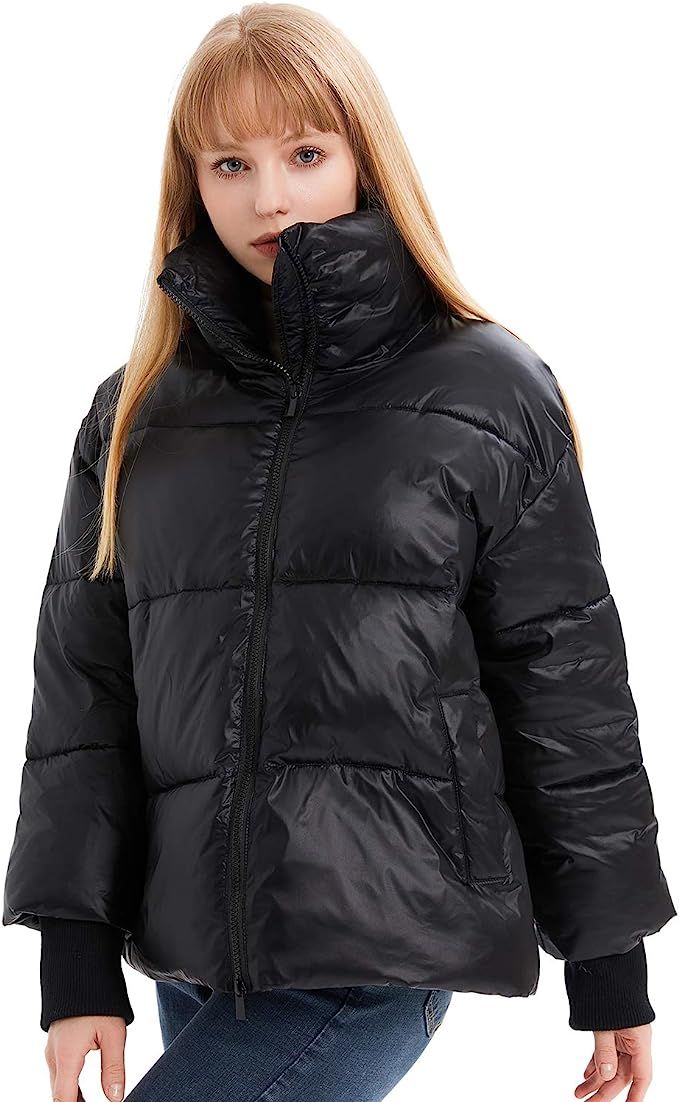 Wownach Women's Puffer Short Jacket Winter Warm Oversize Padding Down Coat | Amazon (US)