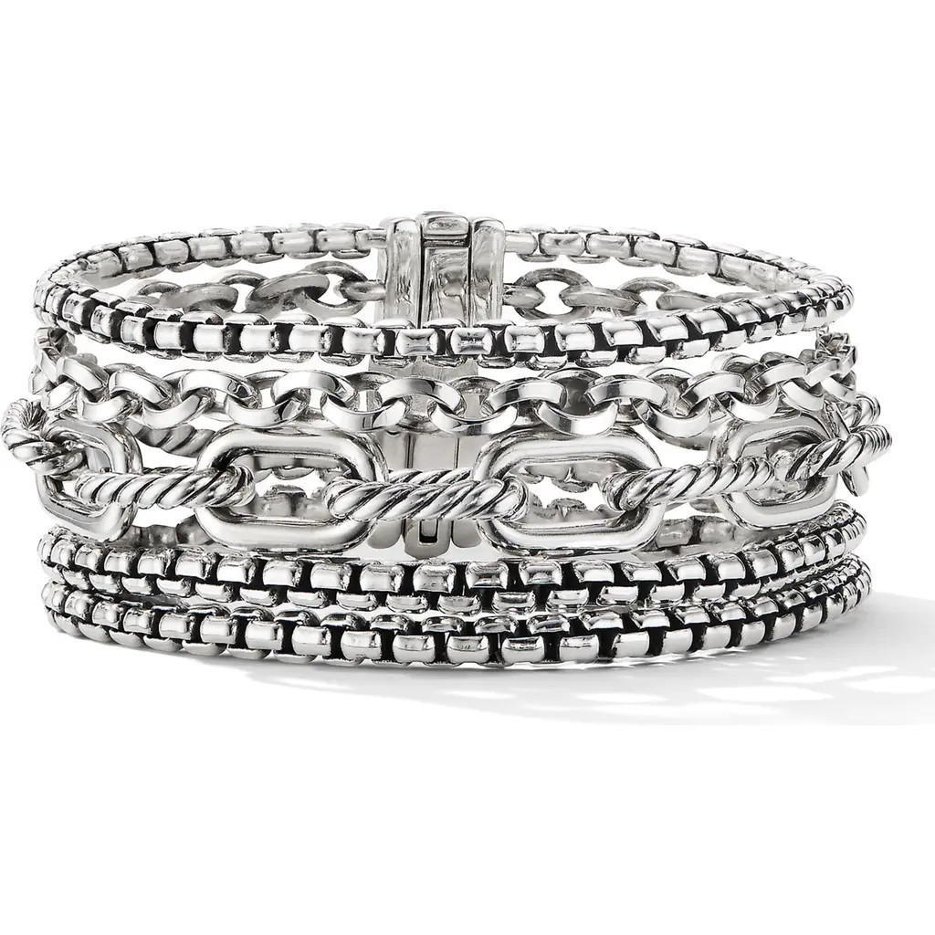 David Yurman Multi-Row Chain Bracelet in Silver at Nordstrom, Size Large | Nordstrom