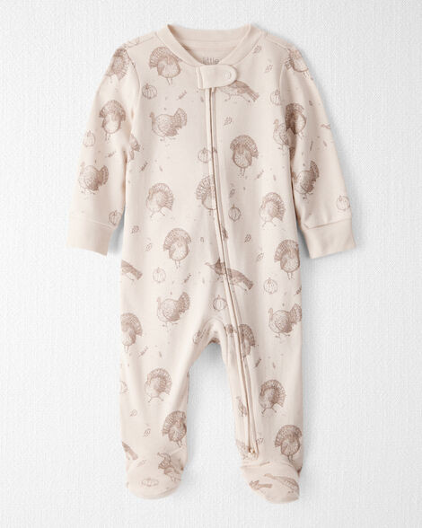 Baby Organic Cotton Sleep & Play Pajamas in Turkey Trot | Carter's Inc