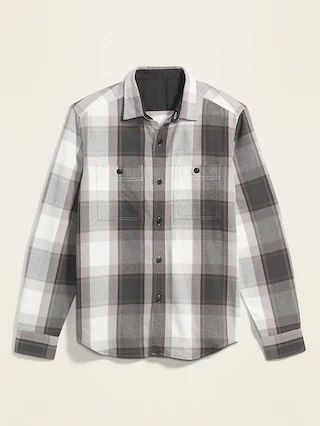 Regular-Fit Plaid Twill Shirt Jacket for Men | Old Navy (US)