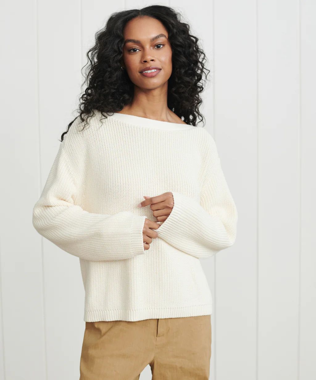 Cotton Boatneck Sweater | Jenni Kayne