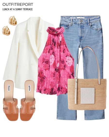 White blazer pink top blue denim jeans sandals spring outfit 

#LTKshoecrush #LTKstyletip #LTKitbag