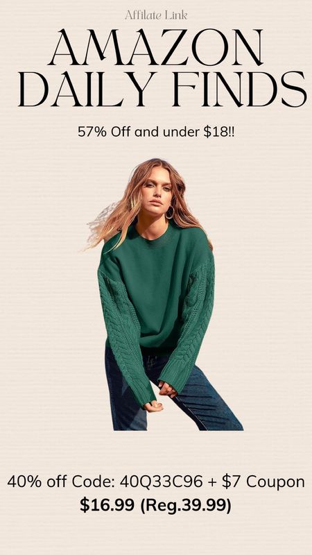 Pretty green Amazon sweater on sale!

#LTKunder50