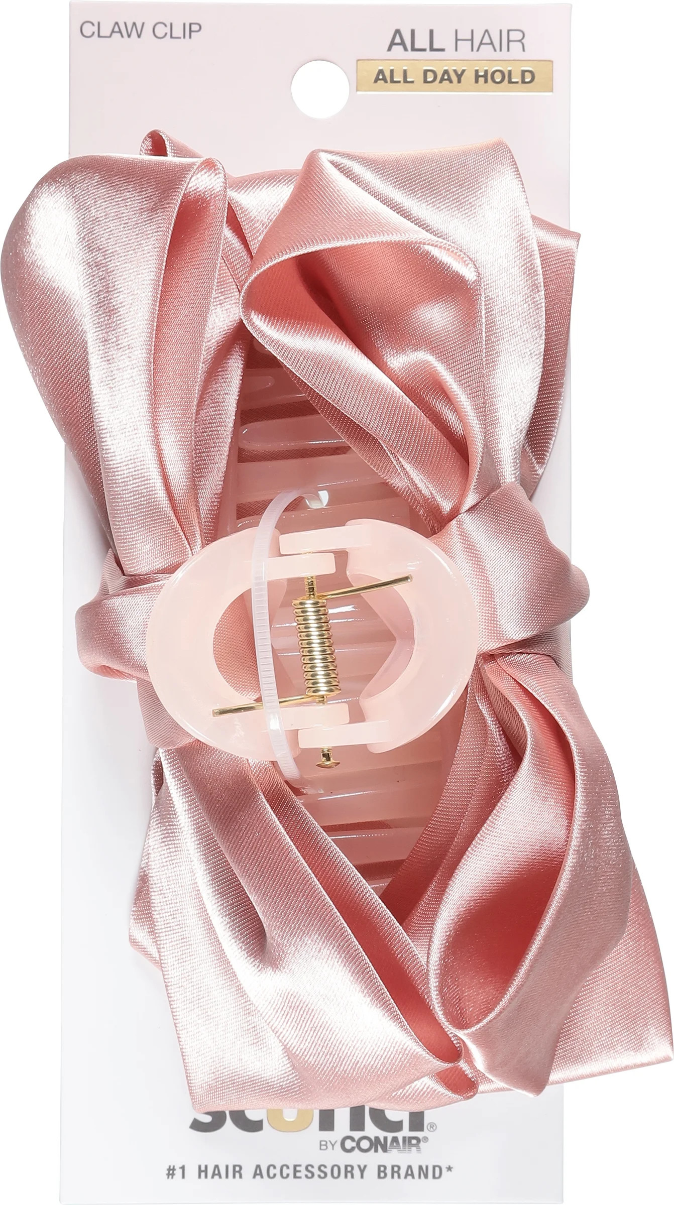 Scunci Large Satin Bow Claw Clip, Pink, 1 Count | Walmart (US)