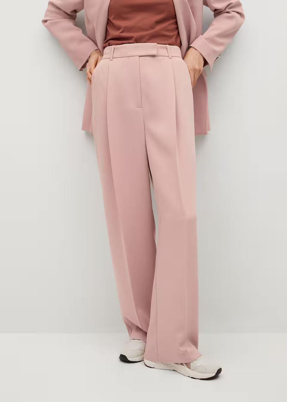 Pleat straight trousers | MANGO (US)