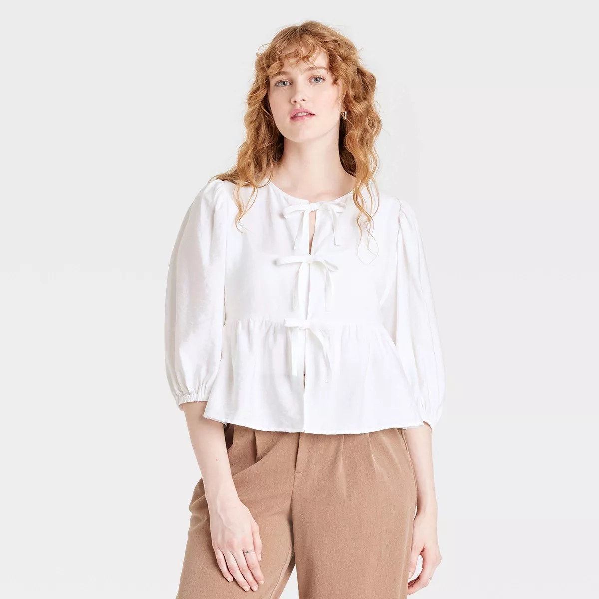 Women's Balloon 3/4 Sleeve Blouse - A New Day™ | Target