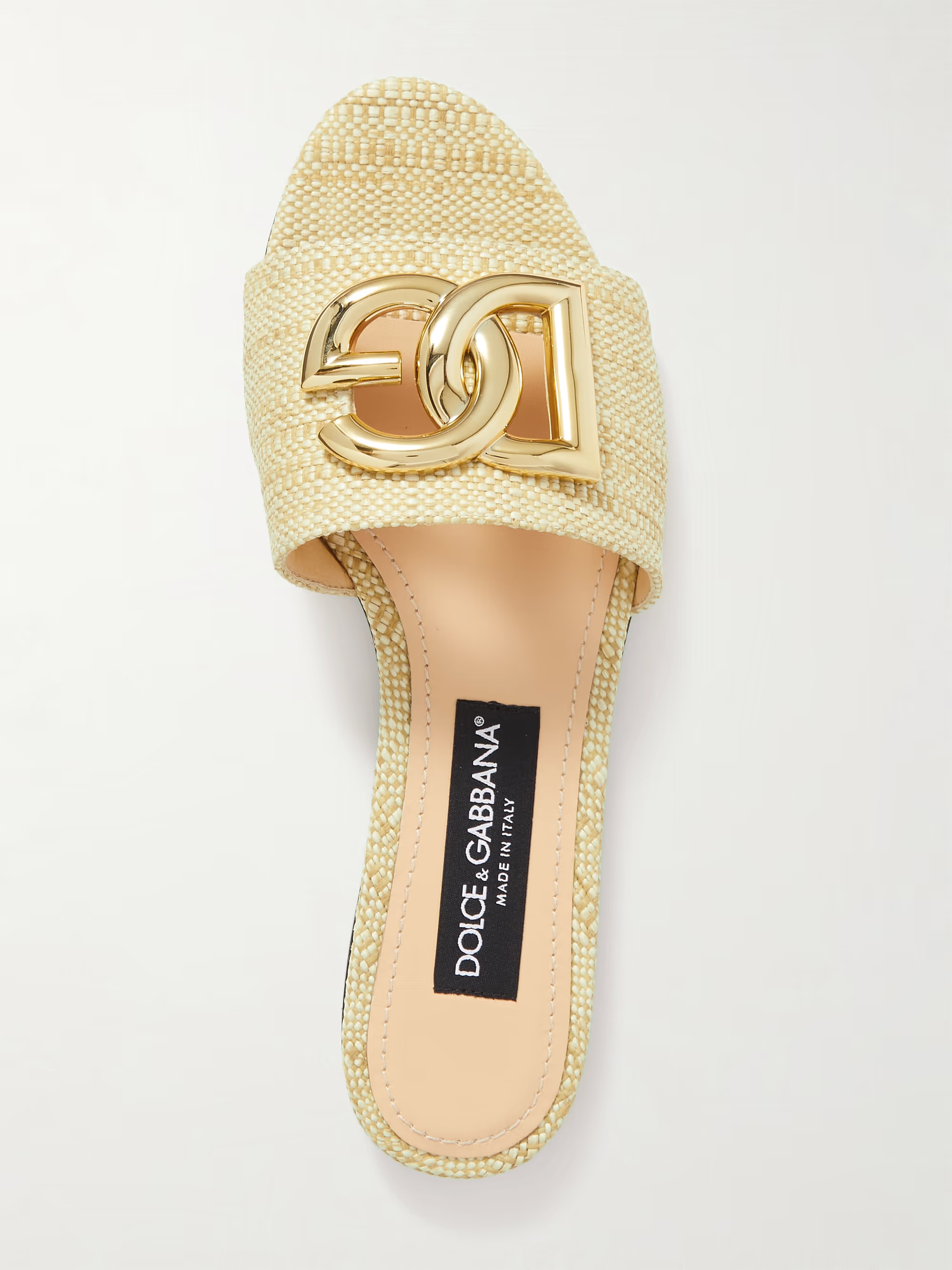 Bianca logo-embellished raffia slides | NET-A-PORTER APAC