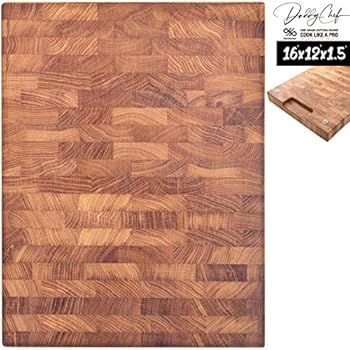 Daddy Chef End Grain Wood cutting board - Wood Chopping block - Large cutting board 16 x 12 Kitch... | Amazon (US)