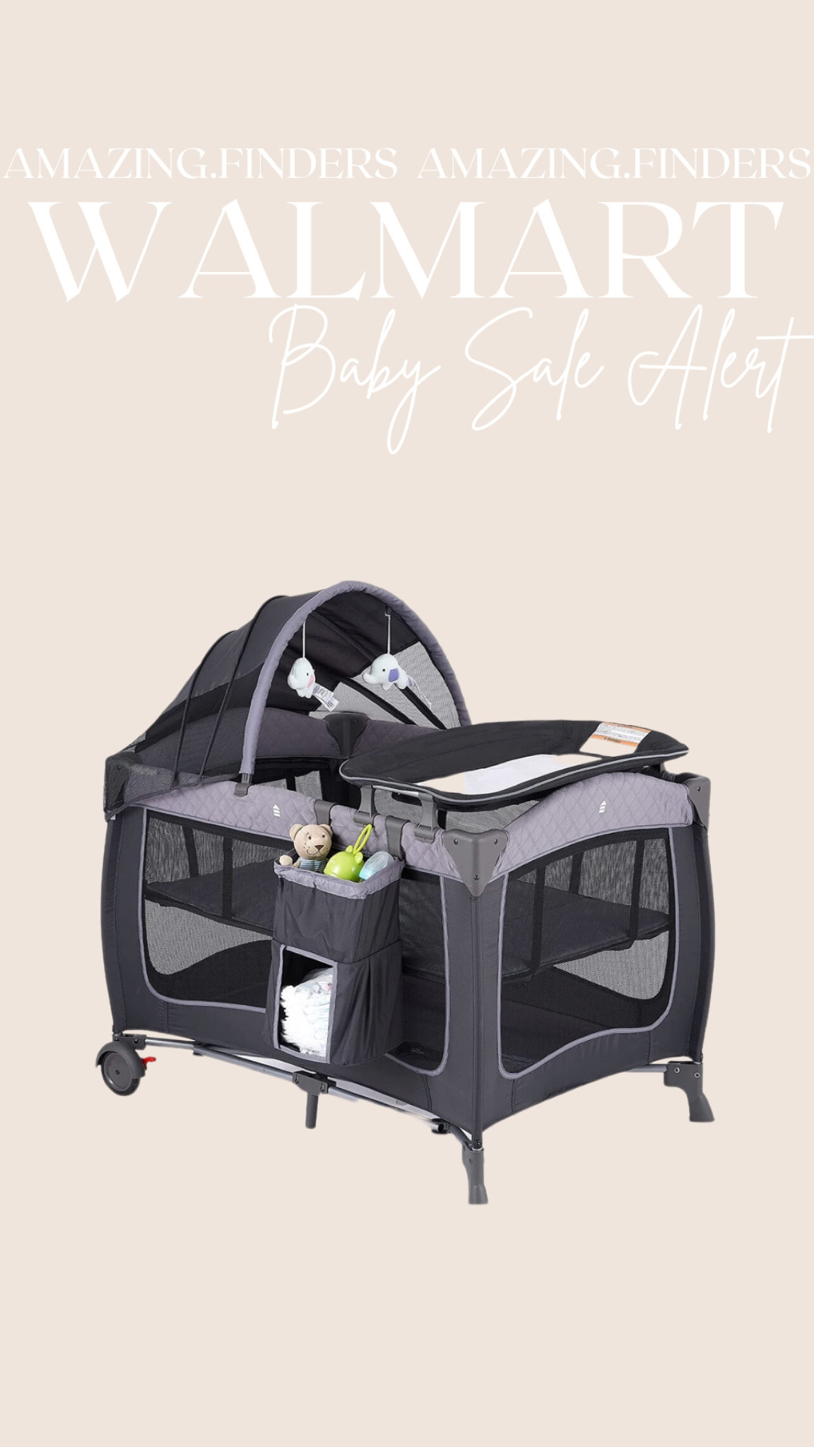 Pamo Babe Unisex Portable Baby Nursery Center Play Yard Include Wheels, Canopy and Changing Table(Grey)

#LTKbaby #LTKFind #LTKsalealert