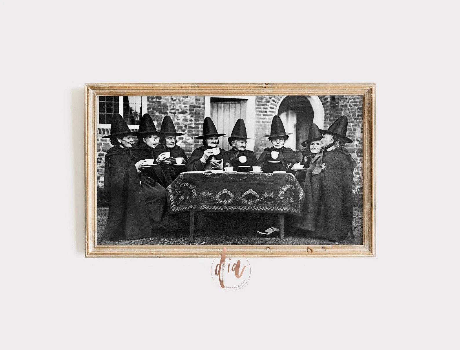 Vintage Halloween Samsung Frame TV Art, Witches drinking Tea Vintage Black White Photo, Digital D... | Etsy (Global)