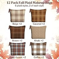 Hillban 12 Pcs Fall Plaid Canvas Makeup Bag Bulk | Amazon (US)