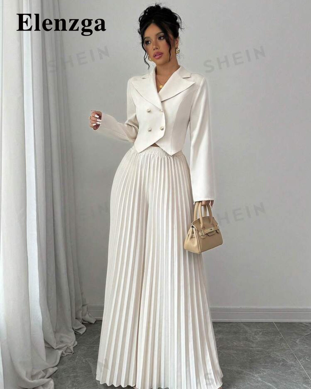 Elenzga 2pcs Women Set With Contrast Color Block Button Decor Waist Top And Solid Color Pleated Skirt from shein under $20 💕 Use code: Cozy 1441

#LTKStyleTip #LTKHoliday #LTKFindsUnder50