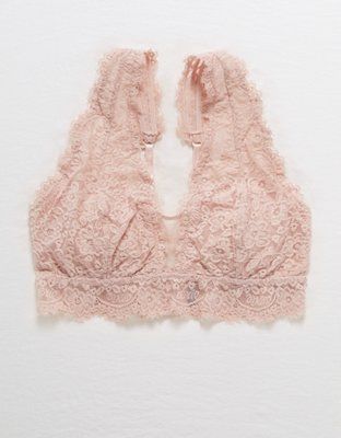 Aerie Romantic Lace Plunge Bralette | American Eagle Outfitters (US & CA)