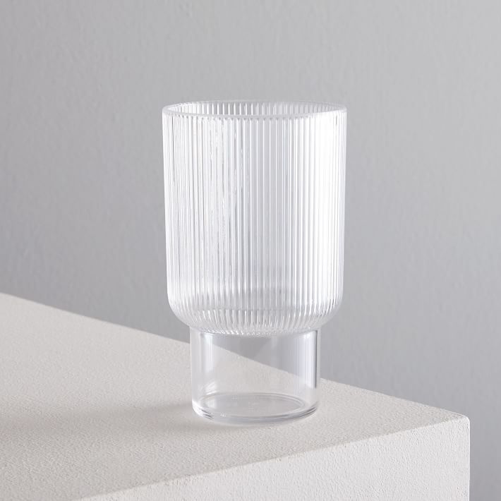 Fluted Acrylic Tall Drinking Glass Sets | West Elm (US)