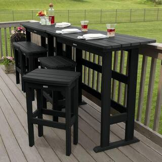 Lehigh Black 6-Piece Plastic Rectangular Bar Height Outdoor Dining Set | The Home Depot